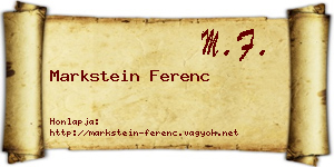 Markstein Ferenc névjegykártya