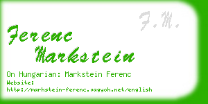 ferenc markstein business card